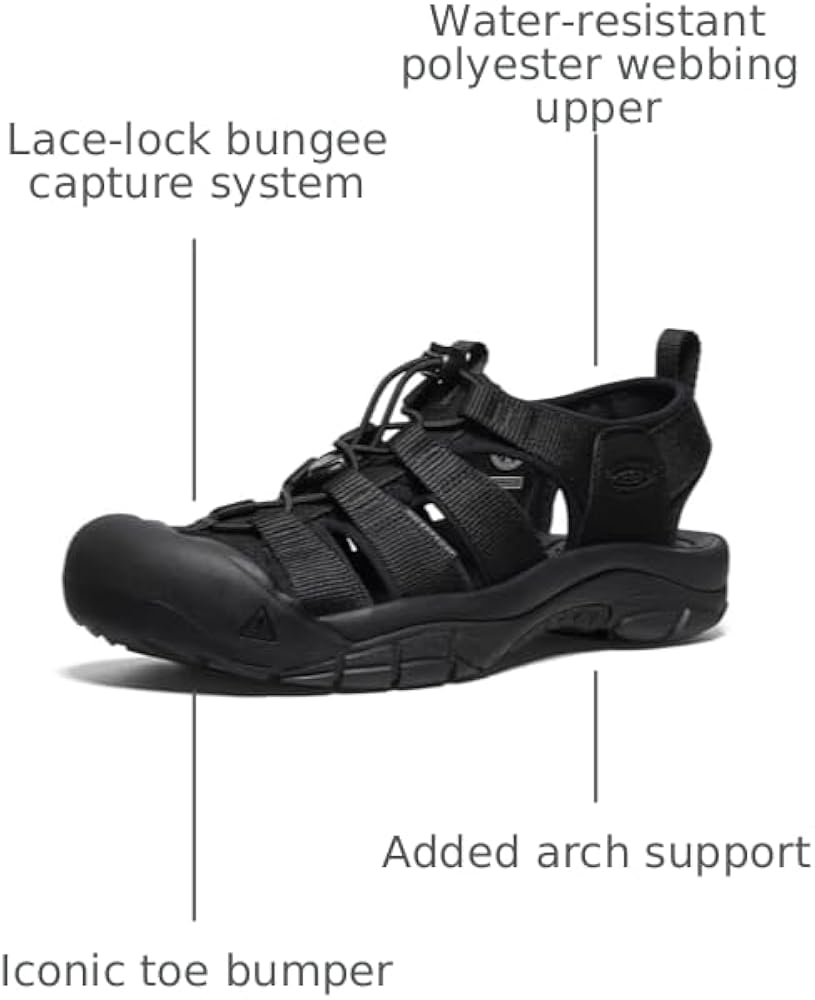 Amazon.com | KEEN mens Newport H2 Closed Toe Water Sandals, Black